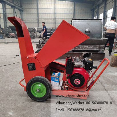 Small gasoline-powered branch shredder