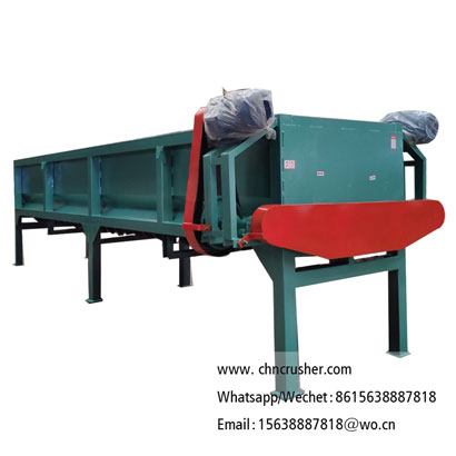 Trough-type wood debarking machine