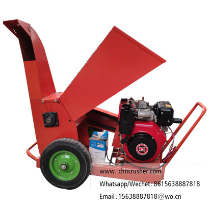 Small gasoline-powered branch shredder