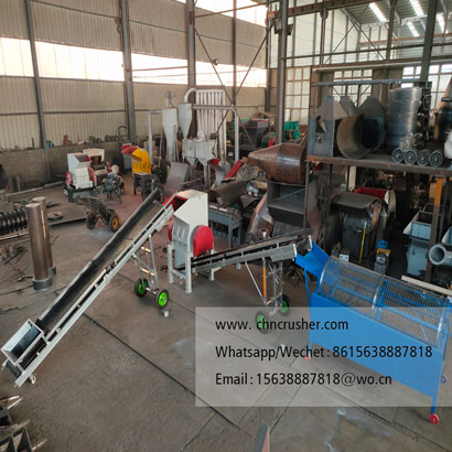 Pine bark crushing and screening production line