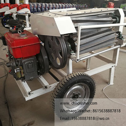 Diesel-powered hemp fiber extraction machine