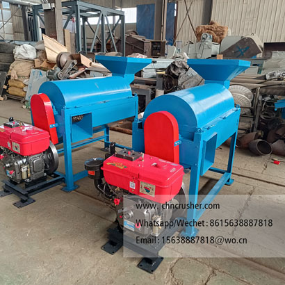 Diesel-powered coconut fiber extraction machine